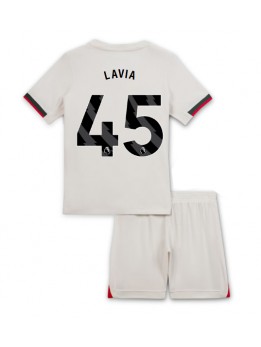 Chelsea Romeo Lavia #45 Replika Borta Kläder Barn 2025-26 Kortärmad (+ byxor)